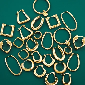 Классические массивные серьги-кольца с геометрическим кругом для женщин в стиле Панк с позолоченной витой пряжкой для пирсинга ювелирных изделий в подарок для вечеринки