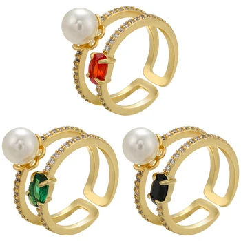 ZHUKOU 2021 НОВЫЕ женские кольца золотого цвета с жемчугом и кристаллами, креативные романтические кольца для подружек, ювелирные изделия оптом VJ69