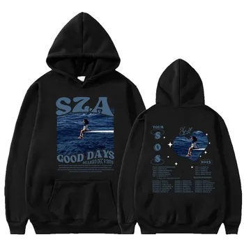Толстовка SZA SOS Good Days с хлопковым концертным туром, толстовка с модным принтом больших размеров в стиле хип-хоп, мужская и женская уличная одежда, зима Изображение 2