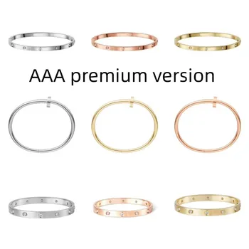 AAA высококачественный браслет для ногтей Европейская и американская мода личность винт полный бриллиантовый браслет для пары бесплатная доставка
