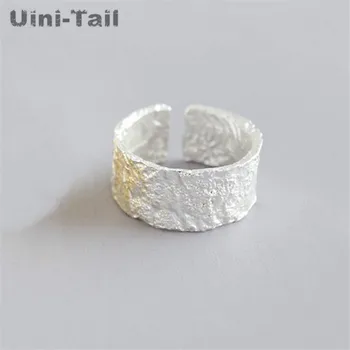 Uini-Tail 2019 новый список тибетского серебра 925 пробы простой креативный нерегулярный выпуклый широкий открытый кольцо мода личность поток прилива ED417