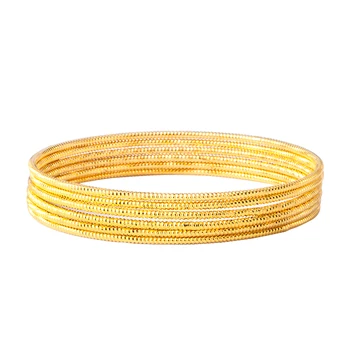 3 мм/70 мм Дубайские браслеты для женщин, эфиопские ювелирные изделия, медный браслет африканского золотого цвета, свадебные украшения
