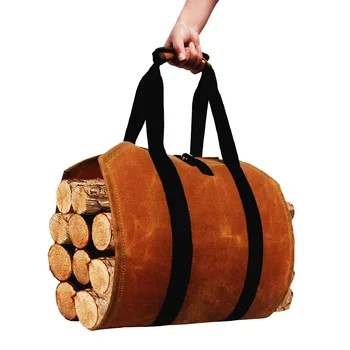 Высококачественная холщовая сумка для дров, износостойкая и устойчивая к разрыву Сумка для сбора дров, инструмент для обработки дров в походе на открытом воздухе