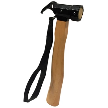 1 шт. деревянная ручка из овечьего рога, молоток для забивки гвоздей, спасательный инструмент, молоток черный