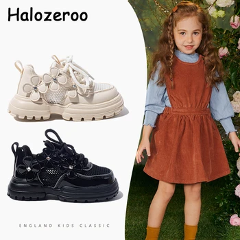 Новые детские повседневные кроссовки для маленьких девочек, брендовая обувь с цветочным рисунком, Детские сетчатые спортивные кроссовки, массивные кроссовки для мальчиков, Новые летние кроссовки