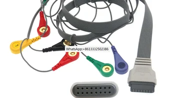 Совместимый кабель EDAN SE-2012 для холтеровской ЭКГ с 10 отведениями, 16PIN IEC