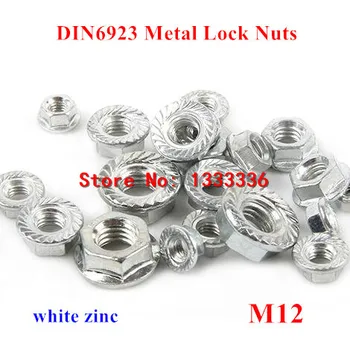 20шт металлических стопорных гаек с шестигранным фланцем M12 DIN6923 с нескользящим зубом и амортизирующей гайкой
