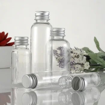 Прозрачная пластиковая бутылка с алюминиевой завинчивающейся крышкой, маленькие баночки, Косметический контейнер, Дорожный набор, Пустые бутылки многоразового использования, банка
