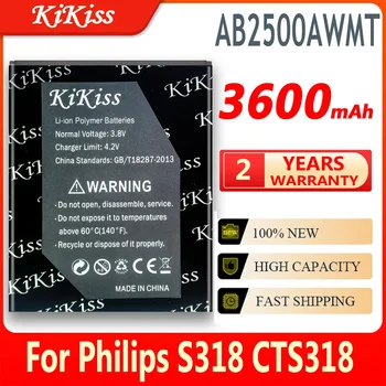 3600mAh AB2500AWMT Новый Мощный Аккумулятор Для Замены Телефона Philips S318 CTS318