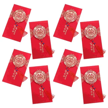 12 Шт Свадебный Красный Конверт Китайской Индивидуальности для Пакетной Бумаги Традиционная Карманная Церемония Креативный Подарок