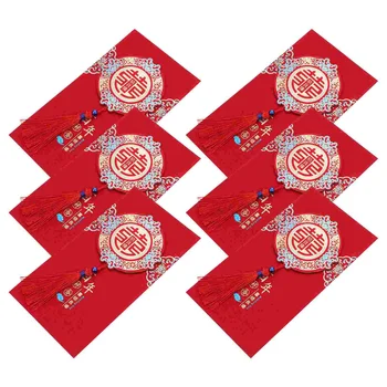 12 Шт Свадебный Красный Конверт Китайской Индивидуальности для Пакетной Бумаги Традиционная Карманная Церемония Креативный Подарок Изображение 2