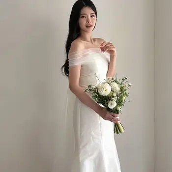 Элегантные свадебные платья без бретелек белого цвета с открытыми плечами для особых мероприятий 프롬드레스 Для женщин 2024 vestidos de gal