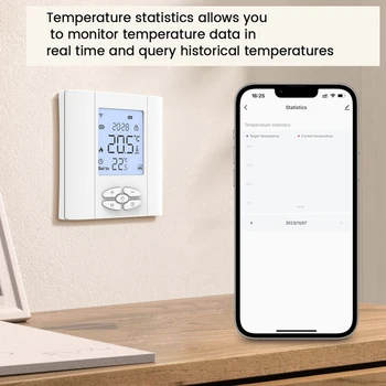 Умный термостат Tuya Zigbee 5A Водогазовый котел, регулятор температуры на батарейках, голосовое управление Google Home Alexa Прочный Изображение 2