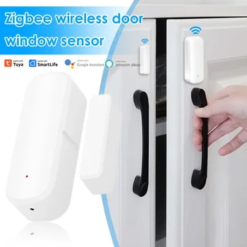 WiFi/ZigBee 3.0 Датчик Двери, Окна, Детектор Домашней Безопасности, Охранная Сигнализация Для Alexa Google Assistant Tuya Smart Life App Изображение 2