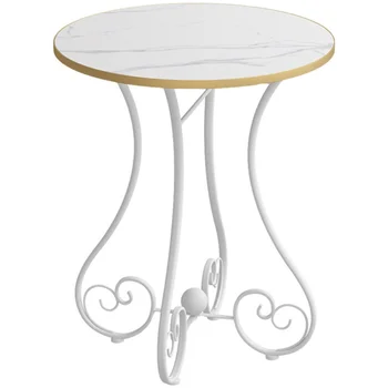 Гостиная балкон Европейский стиль железное искусство маленький круглый стол сетка черный чайный столик легкий роскошный простой стол с круглым краем