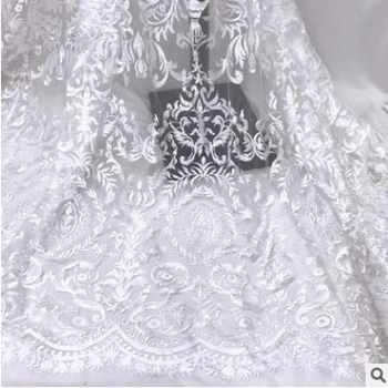 Европейская Вышивка Кружевной Ткани Свадебное Платье Ручной Работы Diy Материал Декоративная Ткань