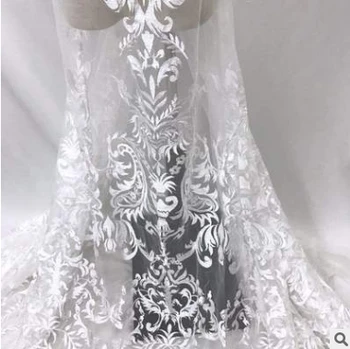 Европейская Вышивка Кружевной Ткани Свадебное Платье Ручной Работы Diy Материал Декоративная Ткань Изображение 2