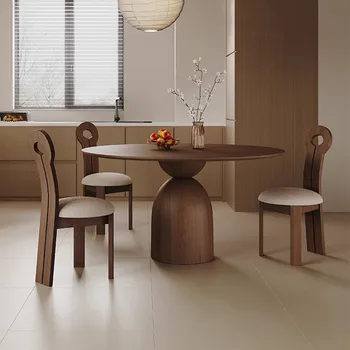 Органайзер Обеденный стол на 8 персон, Современный круглый деревянный обеденный стол, поворотный стол, Роскошная мебель для дома El Hogar