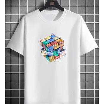 Элегантная повседневная винтажная свободная футболка оверсайз для мужчин с индивидуальным логотипом бренда, сжатая и дышащая мужская футболка Изображение 2