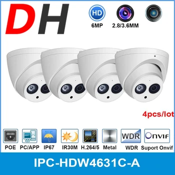 Dahua Оптовая продажа IPC-HDW4631C-A 6-Мегапиксельная Сетевая IP-камера HD POE с Металлическим Встроенным микрофоном CCTV 30M IR от IPC-HDW4433C-A 4 шт./лот