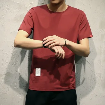 Новое корейское издание лета 2023, Однотонная мужская футболка повседневного кроя с коротким рукавом