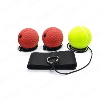 Набор боксерских рефлекторных мячей 3шт Теннисный мяч для тренировки силы и скорости Изображение 2