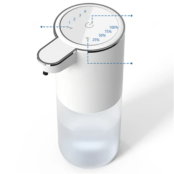Бесконтактный автоматический дозатор пены для подзарядки инфракрасного индуктивного дозатора жидкого мыла для ванной комнаты, кухни, дозатора дезинфицирующего средства для рук