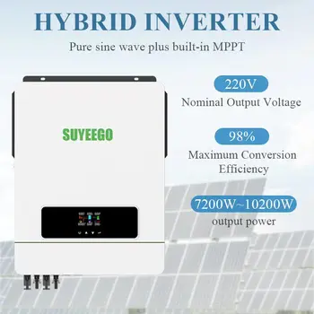 Инверторное зарядное устройство 7,2 кВт 8 кВт 8,2 кВт 10 кВт 10,2 кВт Солнечный контроллер заряда 180A Гибридный солнечный инвертор с чистой синусоидальной волной