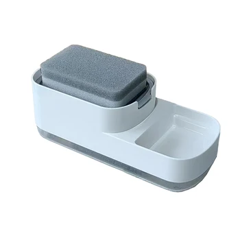Дозатор мыла для посуды 4 В1 Дозатор насоса для жидкого мыла Контейнер для мыла с держателем губки для кухни и ванной Принадлежности для мытья посуды