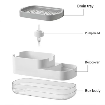 Дозатор кухонного мыла с держателем губки, дозатор средства для мытья посуды для кухонной раковины, мыло и губка-Caddy Изображение 2