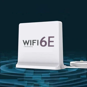 Портативная антенна 2.4g 5.8g 6g Wifi 6e Mimo с кабелем 2шт Внутренняя Наружная беспроводная антенна с магнитным дном для сетевой карты Изображение 2