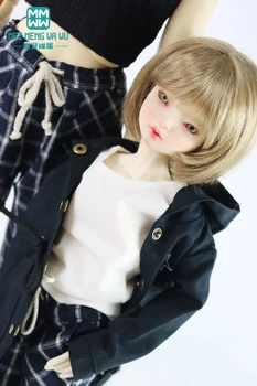 Форма для кукол BJD 43-45 см, кукла со сферическим шарниром, 1/4 BJD MSD, модное пальто с капюшоном, футболка, клетчатые брюки Изображение 2