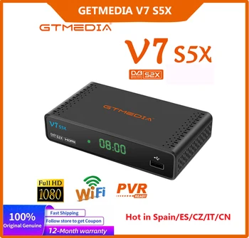 GTMEDIA V7S5X Спутниковый ТВ-ресивер DVB-S2X/S2/S Full HD 1080P H.265 Телеприставка с Цифровым Рецептором USB Wifi горячая продажа в Испании