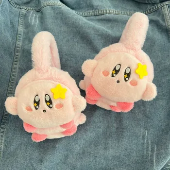 Новые наушники Kawaii Anime Cute Kirby, зимняя защита ушей, предотвращающая обморожение, Теплый рождественский подарок для девочек и друзей-детей