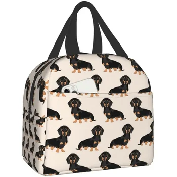 Изолированная сумка для ланча для собак Dachshund, женская сумка-холодильник, Герметичные многоразовые сумки для ланча для работы в офисе, школы, пикника, портативные