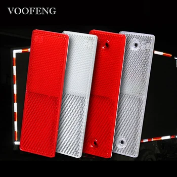 Красно-белый пластиковый светоотражатель VOOFENG для ежегодного осмотра прицепа грузовика, Предупреждение о ночной безопасности, Светоотражающая наклейка 10 шт./лот