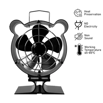 Рождественский Мини-вентилятор для печки с 5 лопастями, работающий на тепло, Каминный вентилятор, не требующий батареи или электричества, Дровяная горелка, Экологичный Бесшумный вентилятор