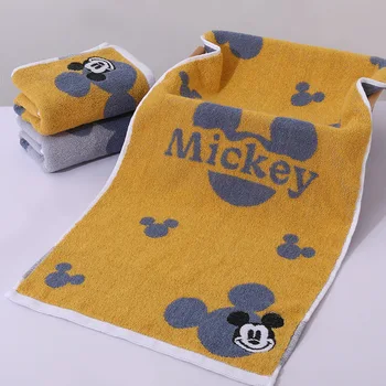 Полотенце Disney с Микки Маусом, хлопковое полотенце для лица и волос, мочалка из мультфильма Аниме, мягкие впитывающие чистые детские полотенца для ванной комнаты, дома, отеля Изображение 2