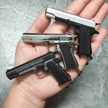 Новый пистолет Colt M1911 из сплава 1:3, миниатюрная модель пистолета, сборный Игрушечный пистолет, Брелок, Подвеска для рюкзака, Украшение для мальчиков, Рождественский подарок