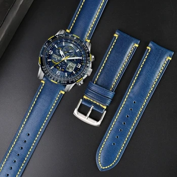 Для мужчин Citizen ремешок для часов Blue Angel AT8020 JY8020 JY8078-52L Y8078 второго третьего поколения Blue Angel ремешок для часов из воловьей кожи 22 мм Изображение 2