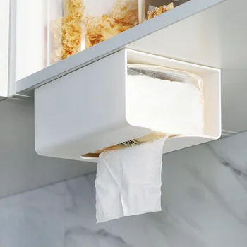 Настенная Коробка для Салфеток Для Туалета В Гостиной, Креативная Раскрывающаяся Бесшовная Коробка Для Приклеивания К стене, Кухонная Пластиковая Коробка Для Салфеток