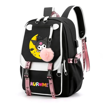 Аниме Sanrio Cinnamoroll Рюкзак для девочки Школьная сумка Подростковая Холщовая сумка для книг Kawaii Student Back To School Backpack Рюкзак Изображение 2