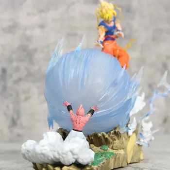 Горячие 21 см персонажи аниме Dragon Ball Z Супер Сайян Сунь Укун против Буу модель игрушки ПВХ скульптура серия игрушек детские подарки Изображение 2