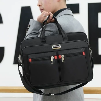 Мужская сумка для ноутбука с плечевым ремнем, дорожный деловой портфель, Повседневная сумка через плечо, Офисная сумка Изображение 2