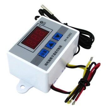 Цифровой Термостат микрокомпьютера XH-W3002 С датчиком температуры, переключателем управления термостатом температуры охлаждения