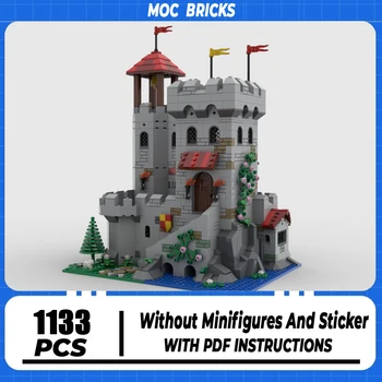 Строительный блок Moc, модульная модель Форпоста на берегу реки, Технология кирпича, сборка своими руками, Средневековый замок, игрушка для сборки, подарок к празднику