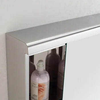 Изготовленный на заказ зеркальный шкаф для ванной комнаты из нержавеющей стали, настенный ящик для зеркала в ванной, стеллаж для хранения зеркал в ванной, почтовые расходы Изображение 2