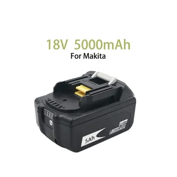 С Зарядным устройством BL1860 Аккумуляторная Батарея 18 V 5000mAh литий-ионная для Makita 18v Battery 6ah BL1840 BL1850 BL1830 BL1860B LXT400 Изображение 2