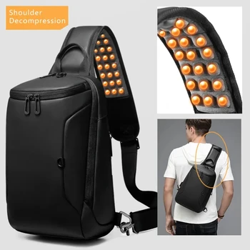 Многофункциональная нагрудная сумка через плечо, мужская сумка-мессенджер с USB-портом для зарядки, водонепроницаемые сумки через плечо для мужчин Bolsas Masculina Изображение 2