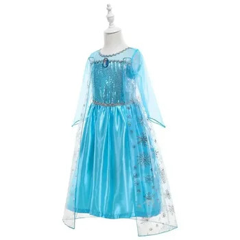 MINISO Frozen Princess Dress Elsa Queen Детское платье для девочек Elsa Elsa Сетчатая юбка Изображение 2